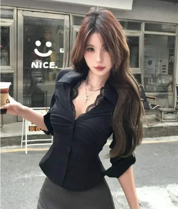 [READY STOCK]FADFAD Blus lengan panjang untuk wanita atasan yang pas di badan cantik