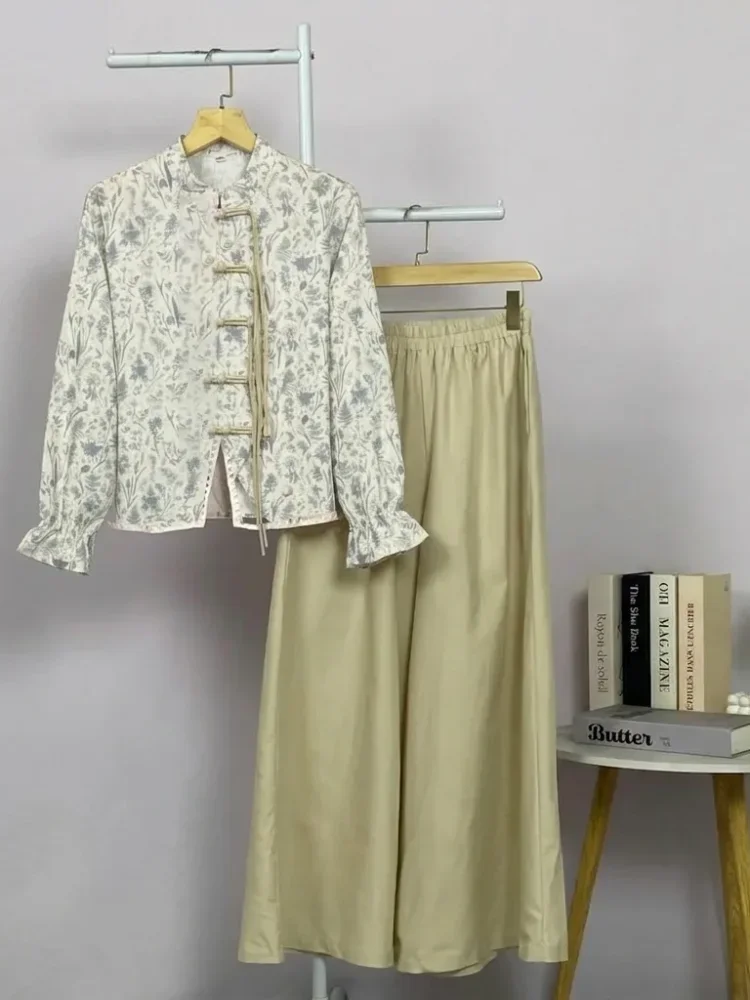 ASAYA Setelan wanita dengan lengan bell dan resleting buatan tangan bergaya minimalis warna solid