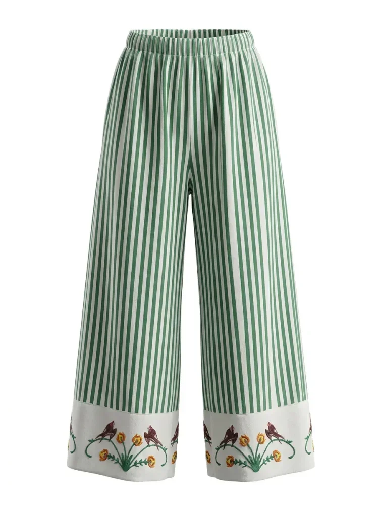 [READY STOCK]ASAYA Celana panjang modis garis-garis modis untuk wanita