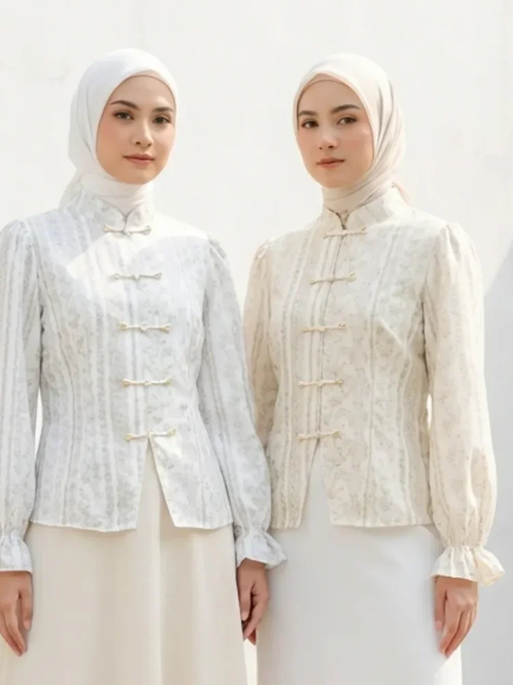 ASAYA Atasan wanita model lonceng, buatan tangan, gaya minimalis
