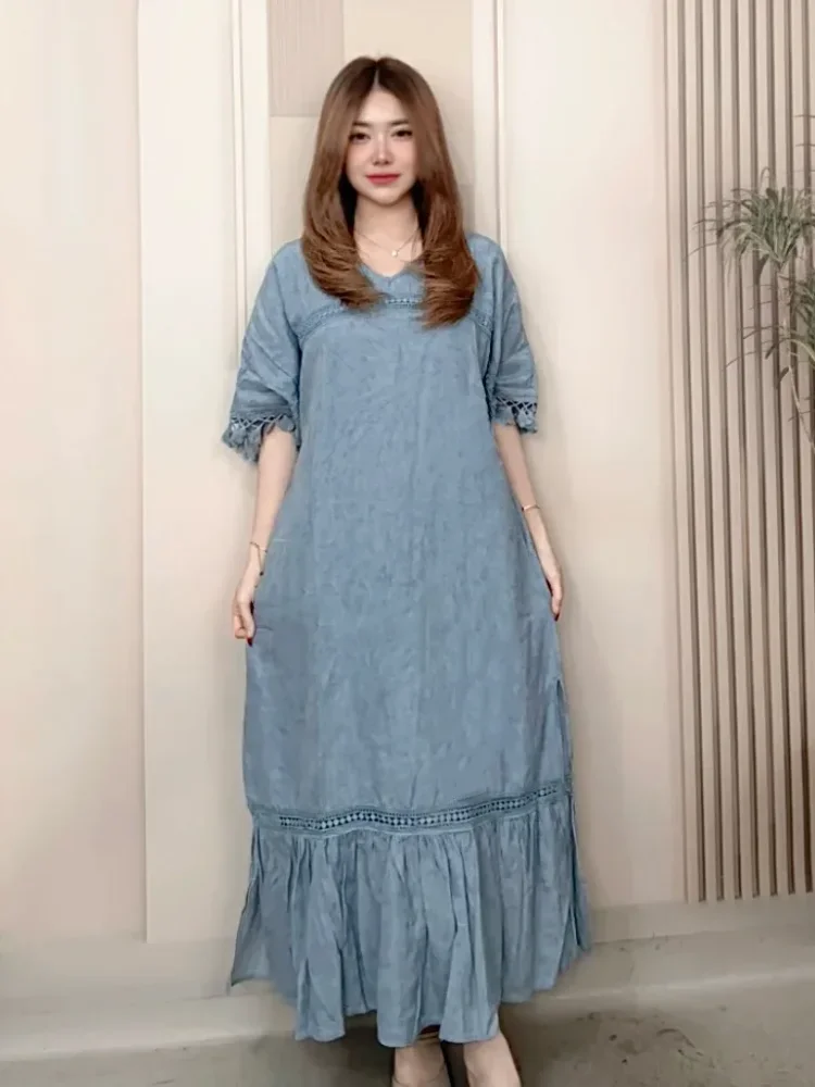 CHICMORE Gaun model a-line bergaya chic untuk wanita