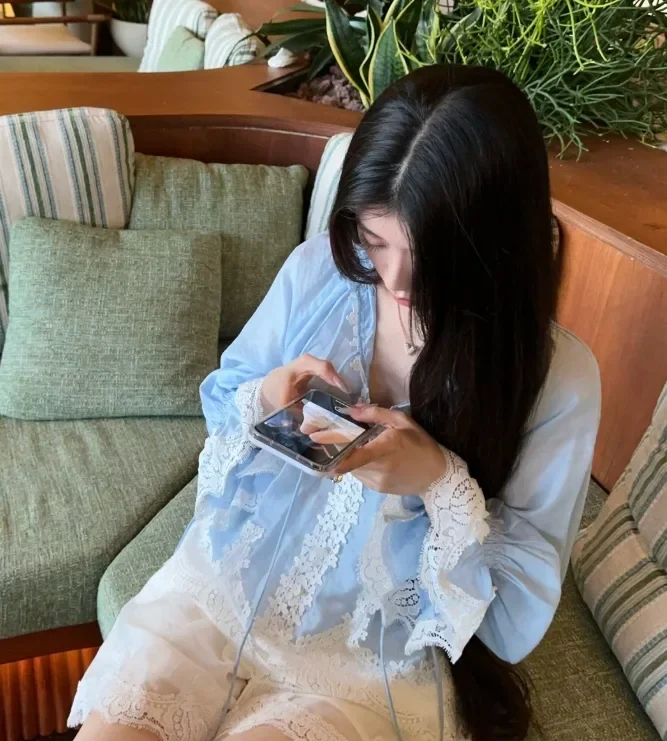 FADFAD Atasan blouse wanita model longgar warna solid gaya korea