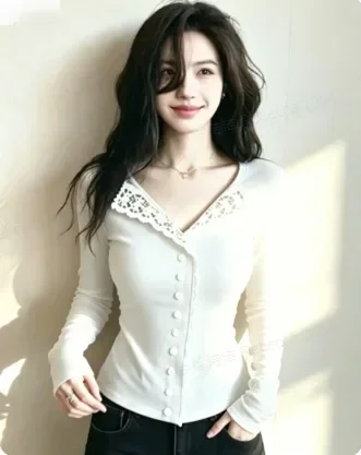 CHICMORE Atasan lengan panjang korean style model slim fit wanita