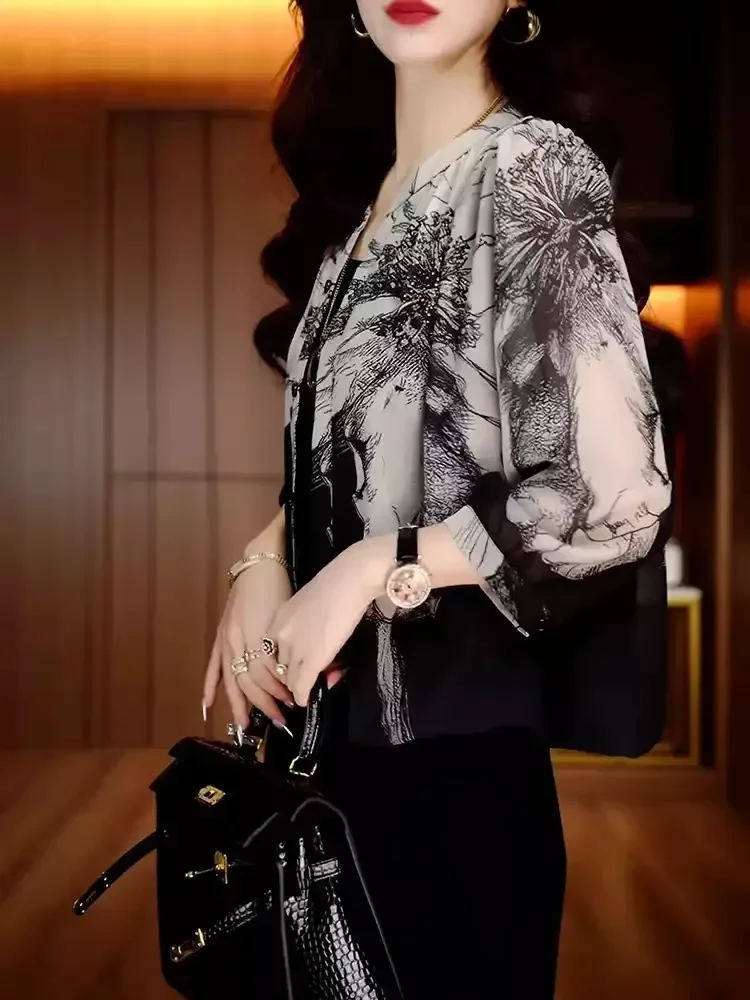 FADFAD Atasan kemeja retro modis model baru gaya  elegan casual untuk wanita