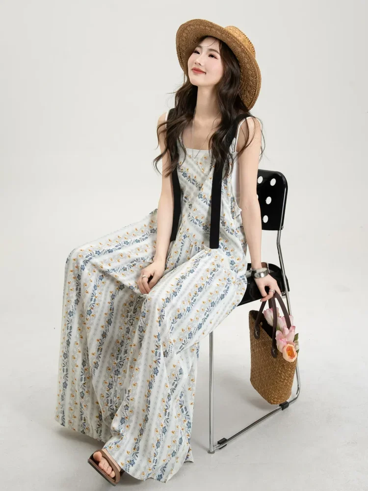 ASAYA Jumpsuit overall  wanita kasual motif bunga bunga