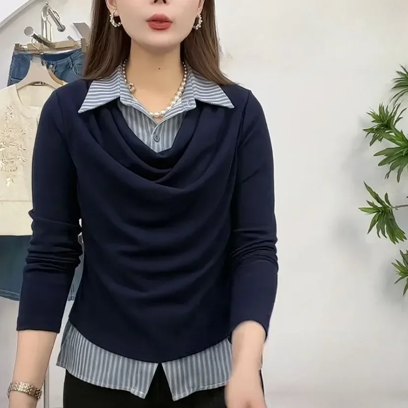 FADFAD Atasan kemeja lengan panjang desain baru dan cocok untuk wanita