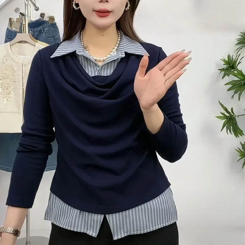 FADFAD Atasan kemeja lengan panjang desain baru dan cocok untuk wanita
