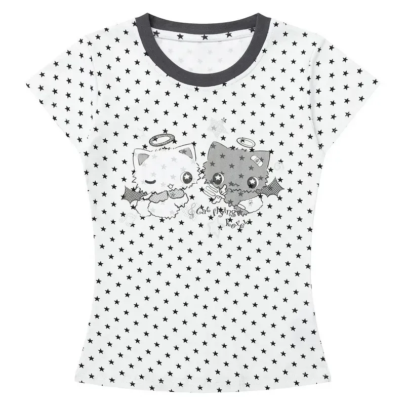 ASAYA Atasan kaos slim fit dengan lengan pendek dan motif baru
