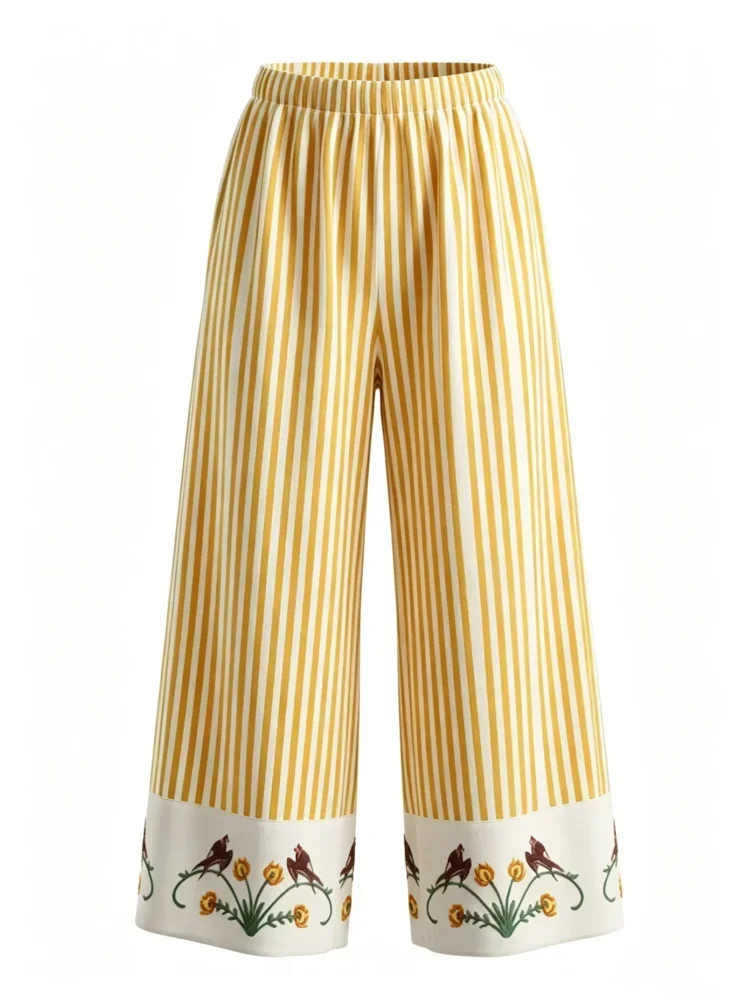 [READY STOCK]ASAYA Celana panjang modis garis-garis modis untuk wanita