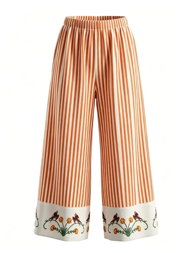 [READY STOCK]ASAYA Celana panjang modis garis-garis modis untuk wanita