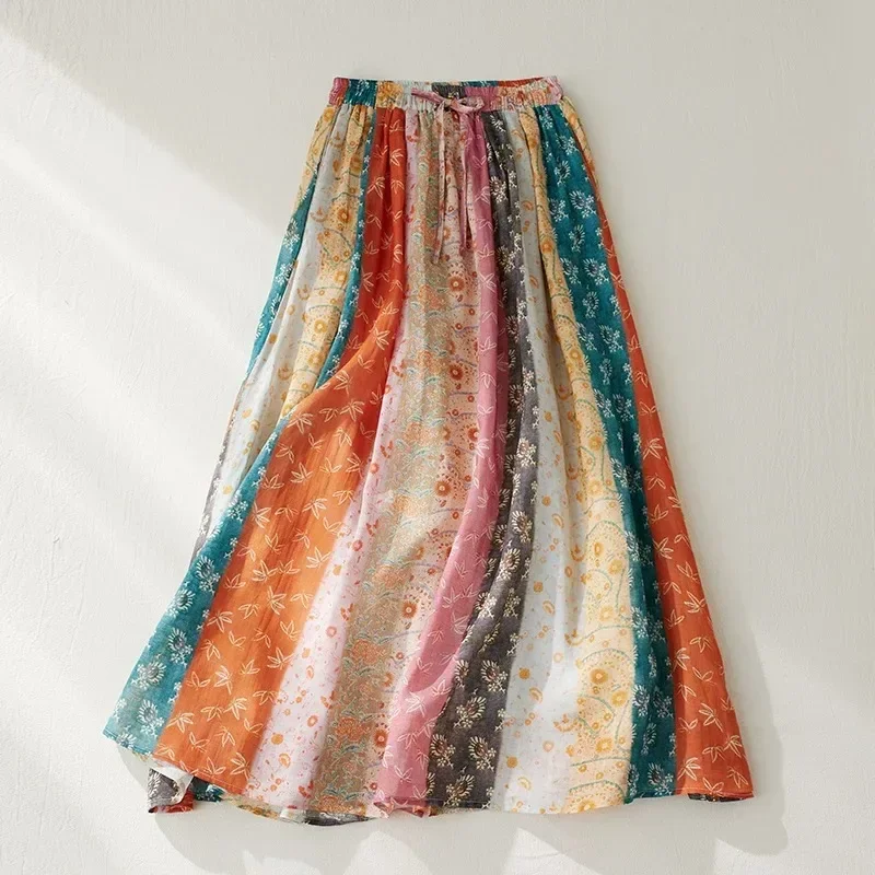 ASAYA Rok motif cetak unik bergaya kekinian wanita elegant