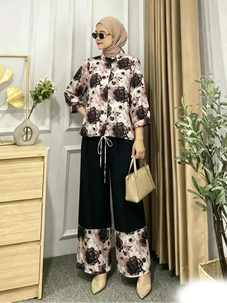 [READY STOCK]ASAYA Setelan dua potong atasan dan celana panjang wanita elegan terbaru