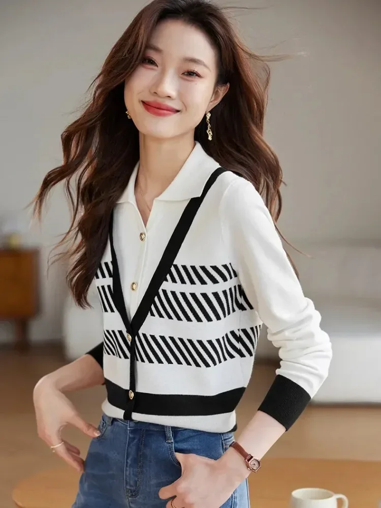 FADFAD Atasan lengan panjang gaya trendi kasual untuk wanita stylish