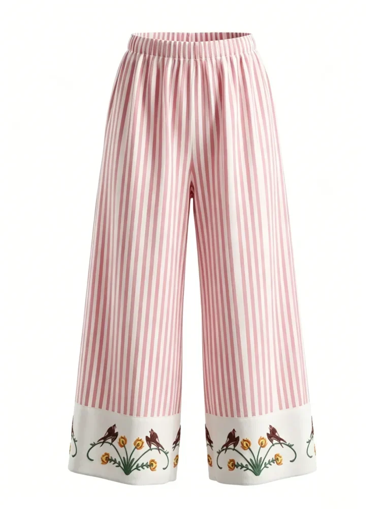 [READY STOCK]ASAYA Celana panjang modis garis-garis modis untuk wanita