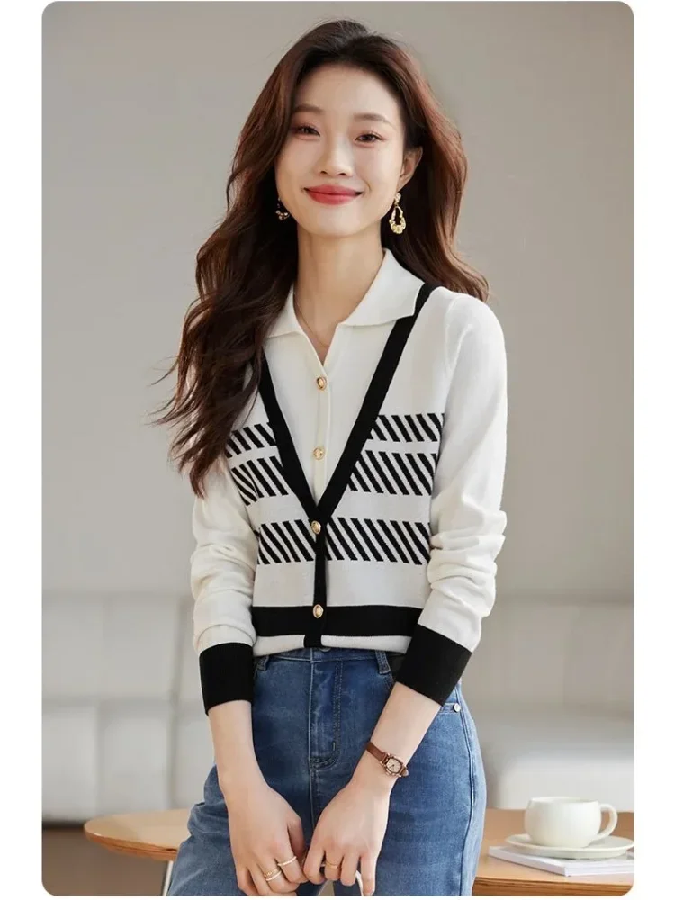 FADFAD Atasan lengan panjang gaya trendi kasual untuk wanita stylish