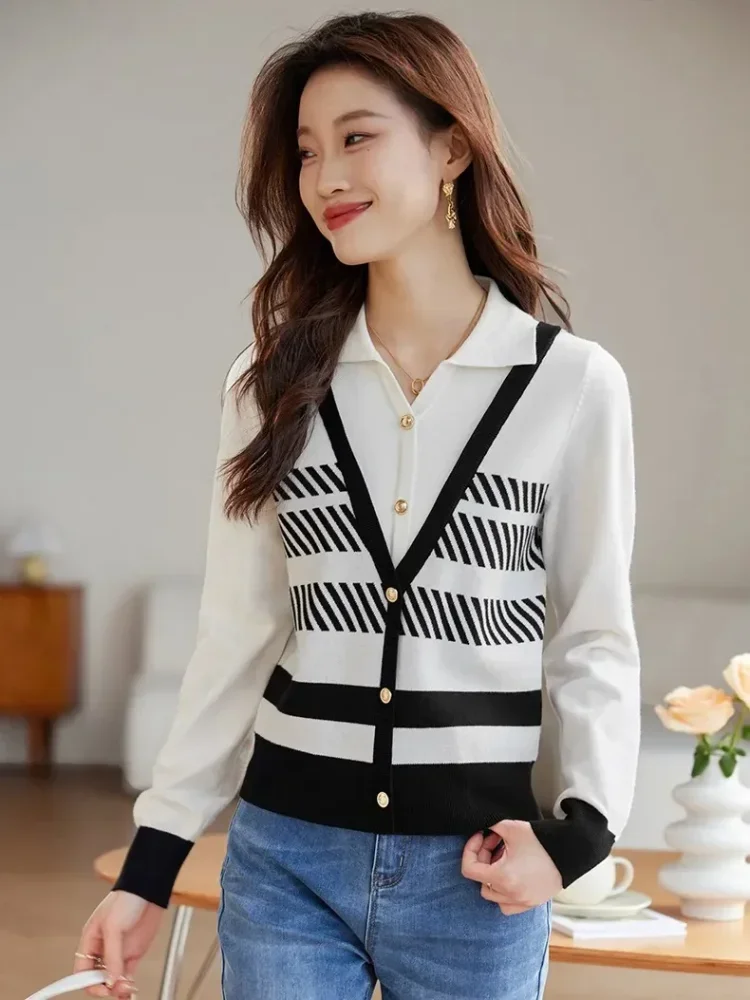 FADFAD Atasan lengan panjang gaya trendi kasual untuk wanita stylish
