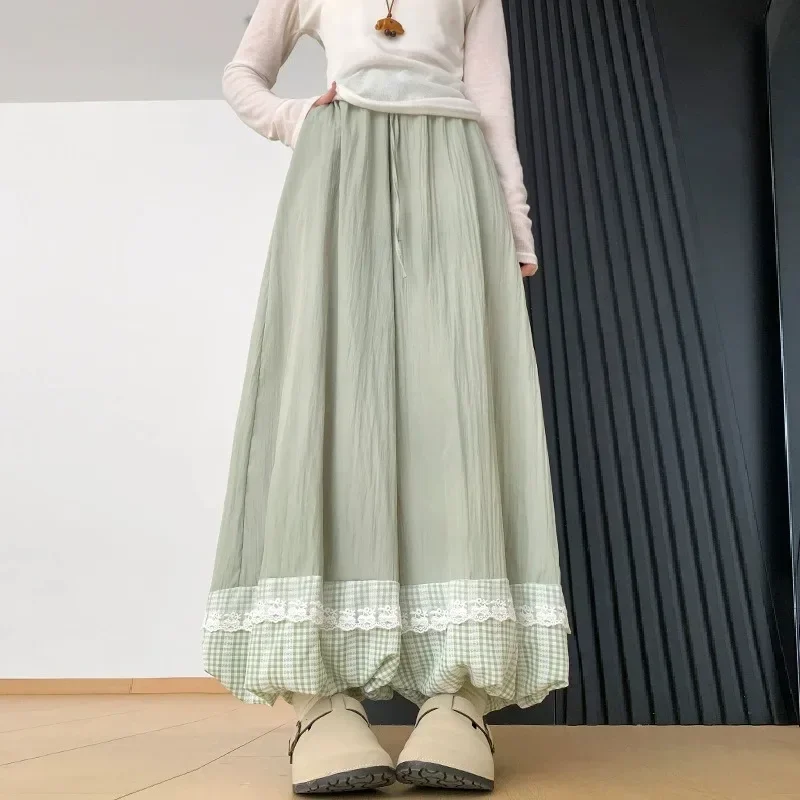ASAYA Celana panjang motif lucu dengan pinggang elastis dan gaya manis