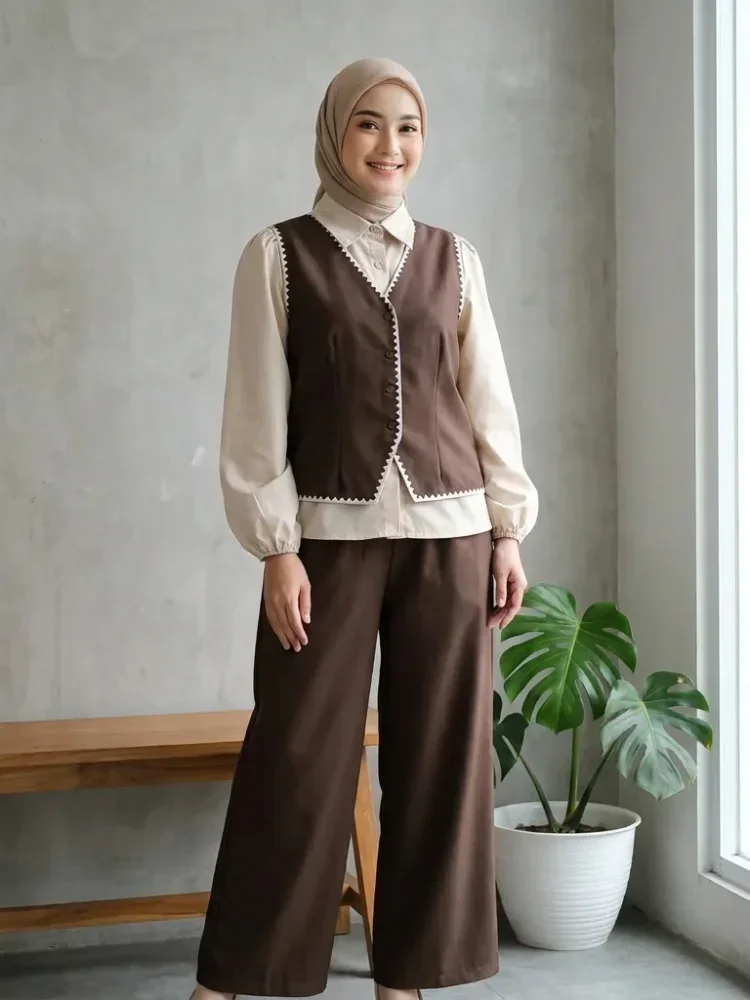 [READY STOCK]ASAYA Set celana santai rompi dua lapisan modis