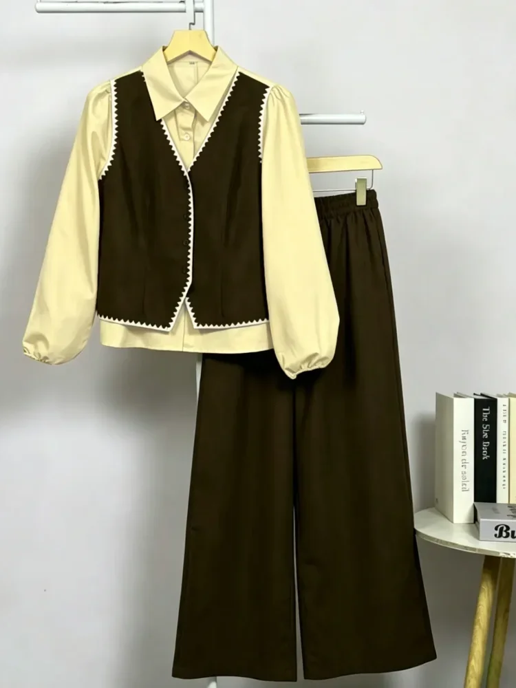 [READY STOCK]ASAYA Set celana santai rompi dua lapisan modis
