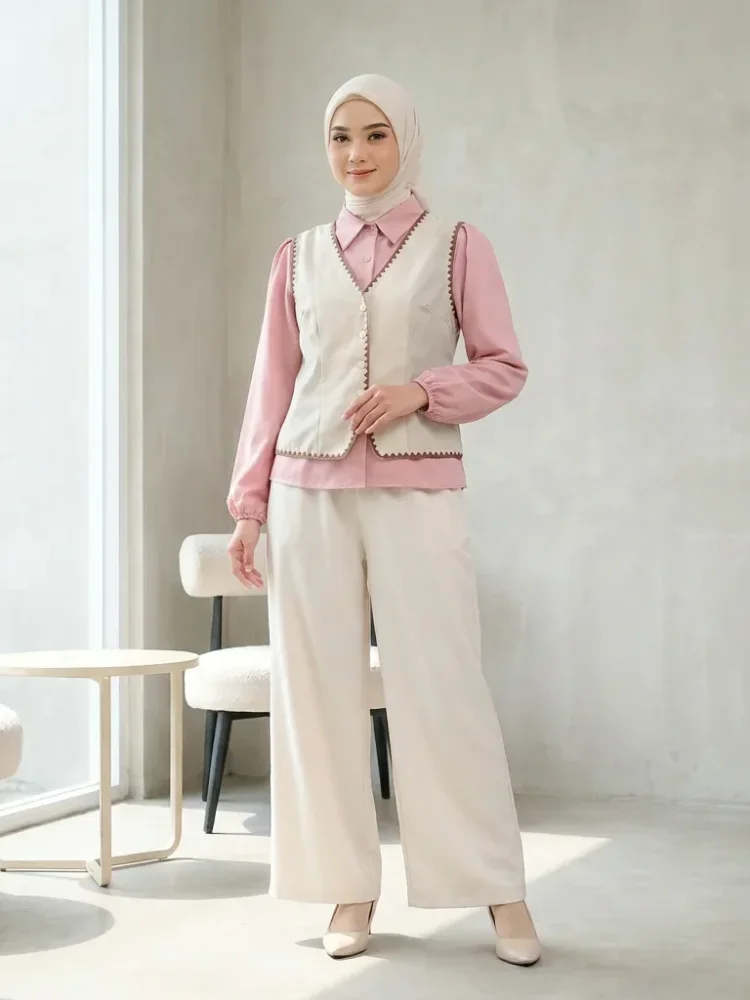 [READY STOCK]ASAYA Set celana santai rompi dua lapisan modis