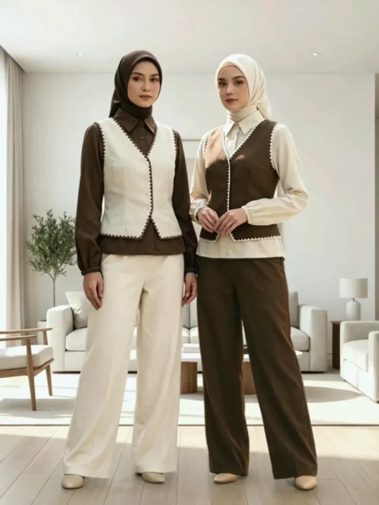 [READY STOCK]ASAYA Set celana santai rompi dua lapisan modis