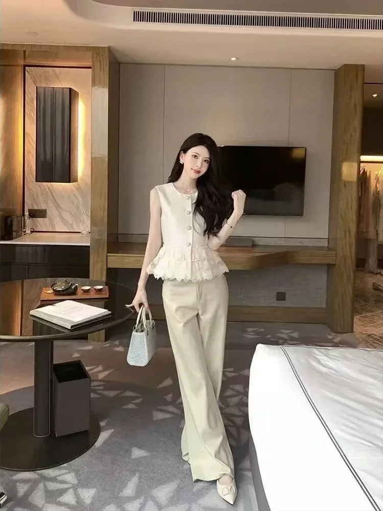 FADFAD Atasan vest model kancing unik sebaris dan gaya kelas atas