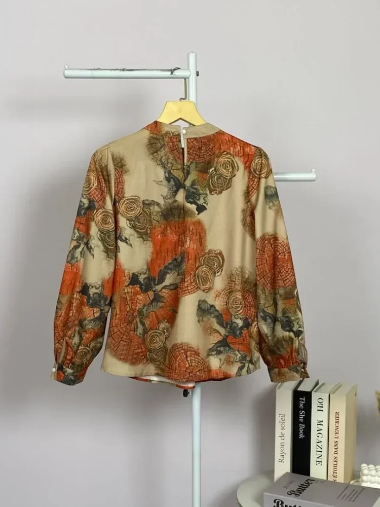 [READY STOCK]ASAYA Kemeja cetak temperamen gaya baru wanita atasan elegan
