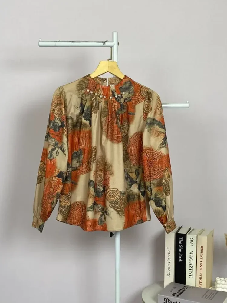 [READY STOCK]ASAYA Kemeja cetak temperamen gaya baru wanita atasan elegan