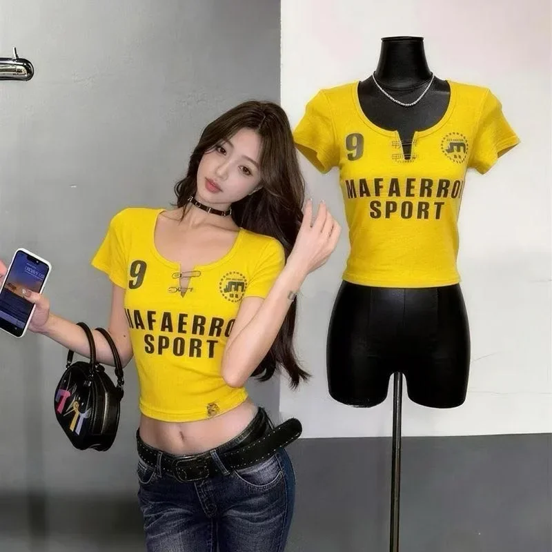 ASAYA Blouse wanita lengan pendek model fitted gaya korea