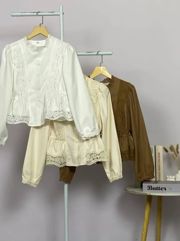 FADFAD Atasan blouse kerah v neck motif warna solid gaya baru