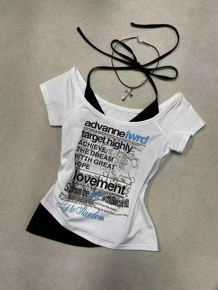 ASAYA Atasan kaos gaya trendi dengan model baru untuk wanita