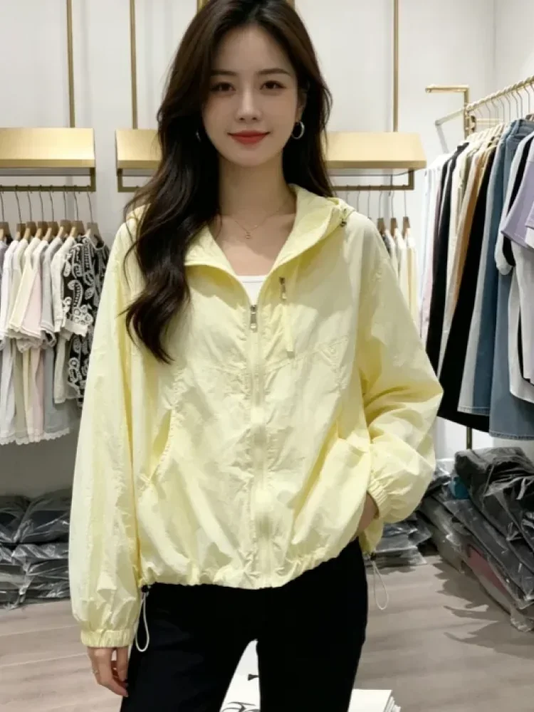 CHICMORE Atasan jaket tipis longgar dengan lengan panjang kasual wanita