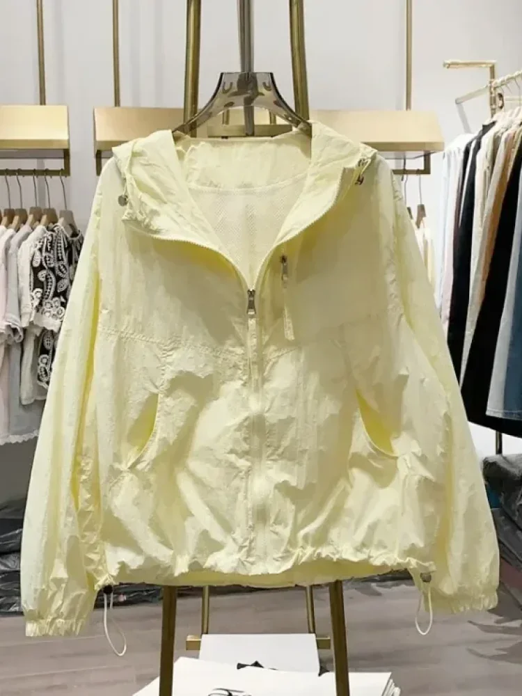 CHICMORE Atasan jaket tipis longgar dengan lengan panjang kasual wanita