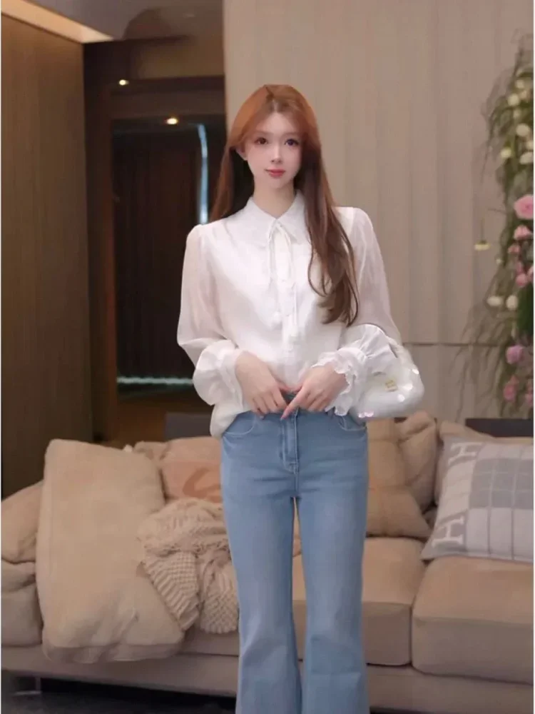 FADFAD Atasan kemeja kerah polo gaya manis dan cocok untuk wanita stylish