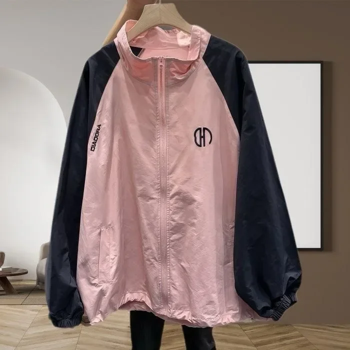 CHICMORE Jaket wanita lengan panjang model zipper lengan panjang kerah high neck