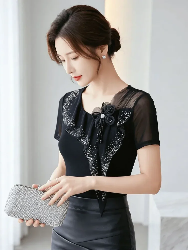FADFAD Atasan wanita lengan pendek model baru gaya feminine