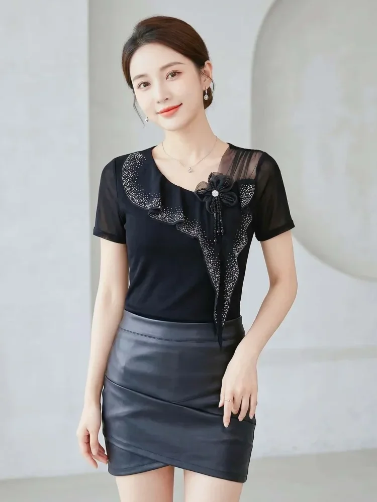 FADFAD Atasan wanita lengan pendek model baru gaya feminine
