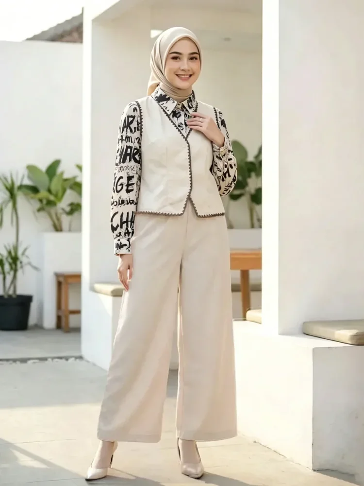 [READY STOCK]ASAYA Set celana santai rompi dua lapisan modis