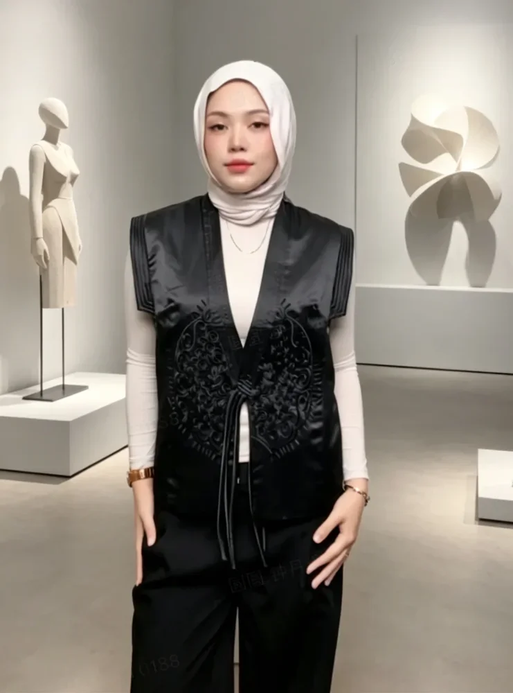 FADFAD Atasan wanita vest tanpa lengan model terbaru dengan aksen berumbai kekinian