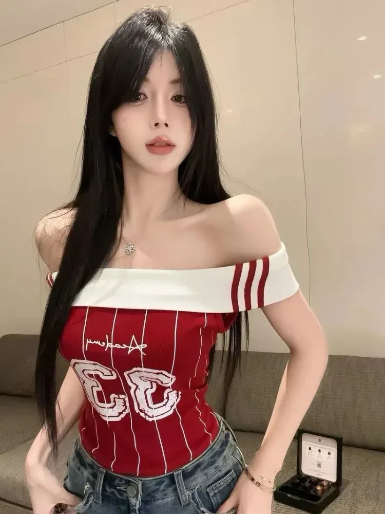 ASAYA Atasan wanita dengan kerah off shoulder bergaya modis
