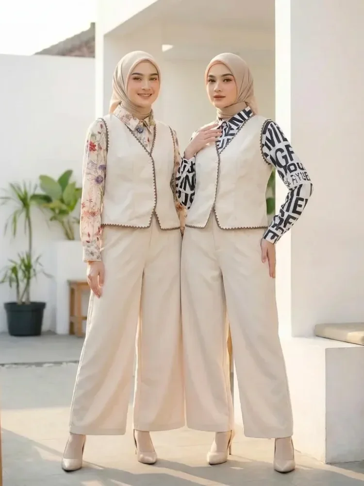 [READY STOCK]ASAYA Set celana santai rompi dua lapisan modis