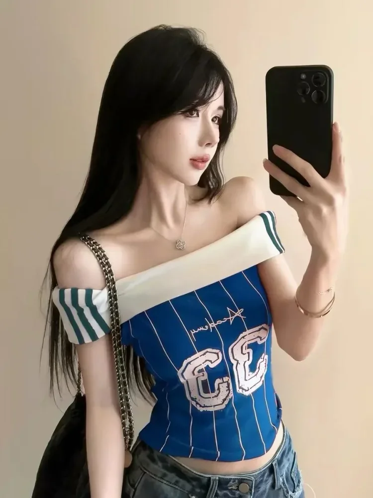 ASAYA Atasan wanita dengan kerah off shoulder bergaya modis