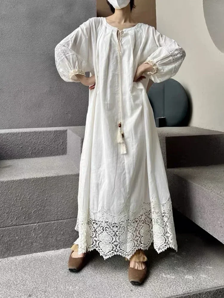 CHICMORE Gaun pakaian wanita warna solid gaya bohemian mode baru