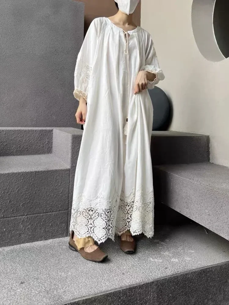 CHICMORE Gaun pakaian wanita warna solid gaya bohemian mode baru