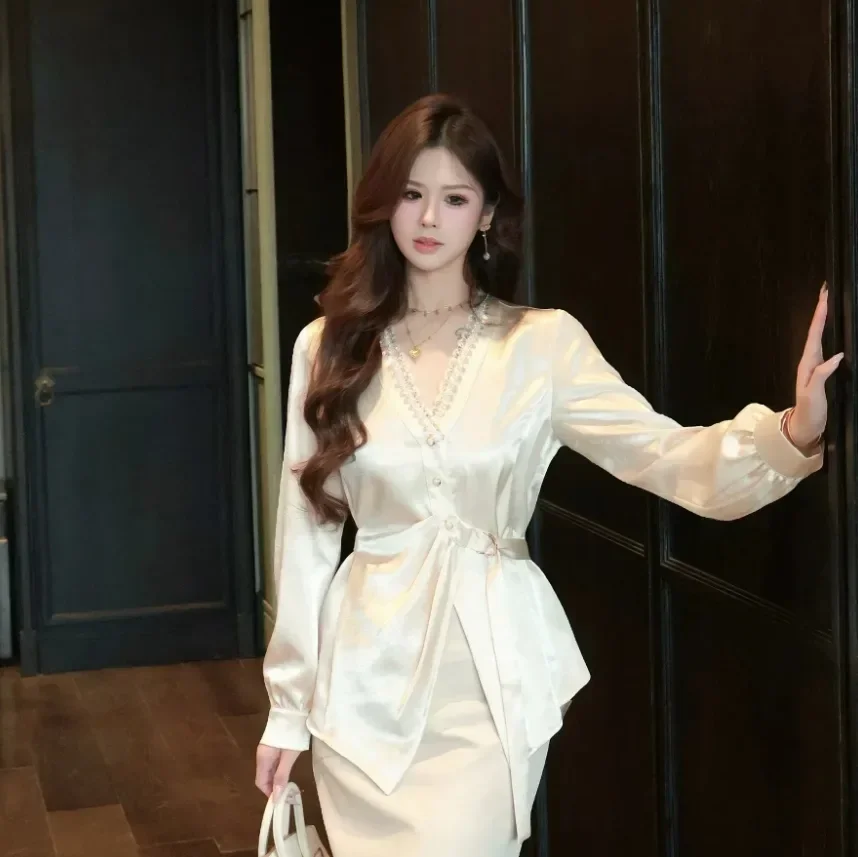 FADFAD Atasan elegan cantik dengan lengan panjang gaya baru untuk wanita