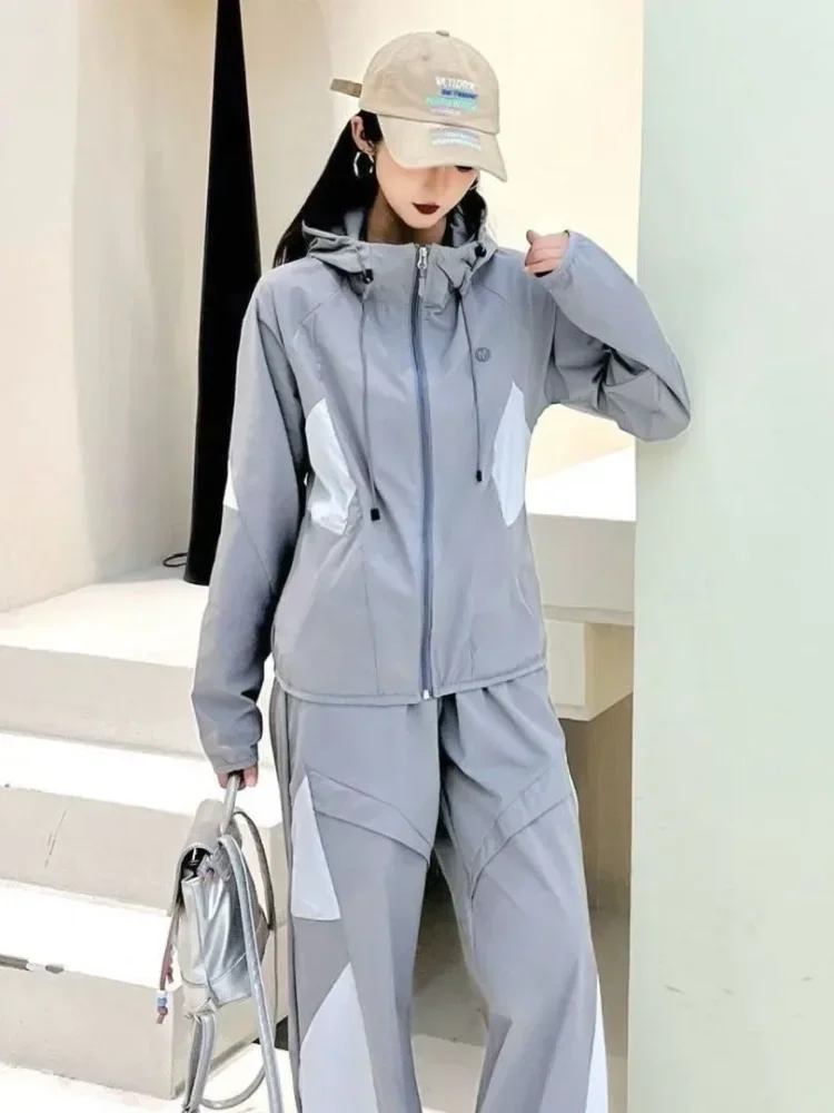 FADFAD Oneset olahraga hoodie dengan gaya korea modern