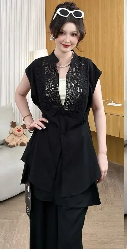 FADFAD Setelan dua potong atasan dan celana longgar gaya kasual model baru wanita