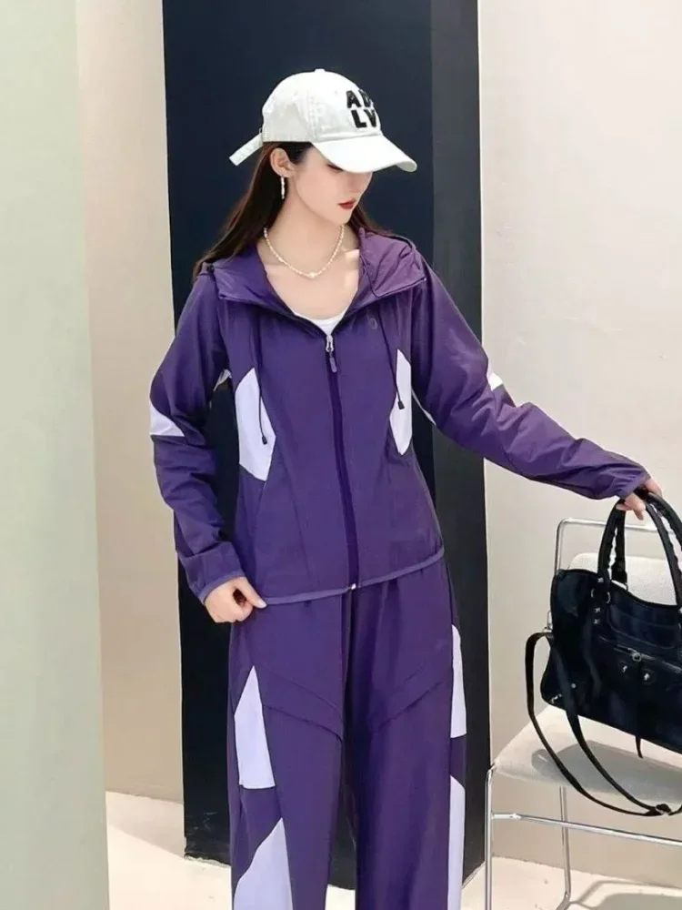 FADFAD Oneset olahraga hoodie dengan gaya korea modern