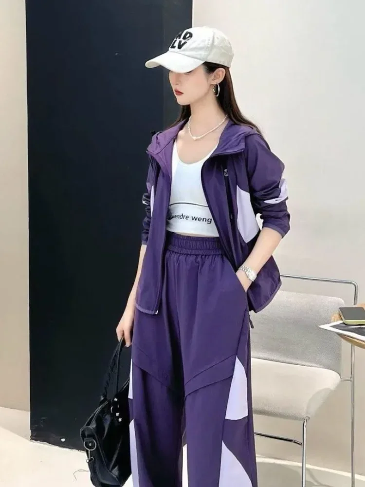 FADFAD Oneset olahraga hoodie dengan gaya korea modern