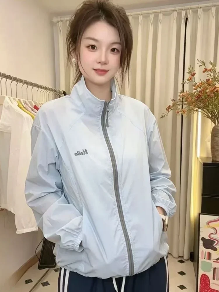 CHICMORE Jaket wanita basic lengan panajng model high neck warna pastel
